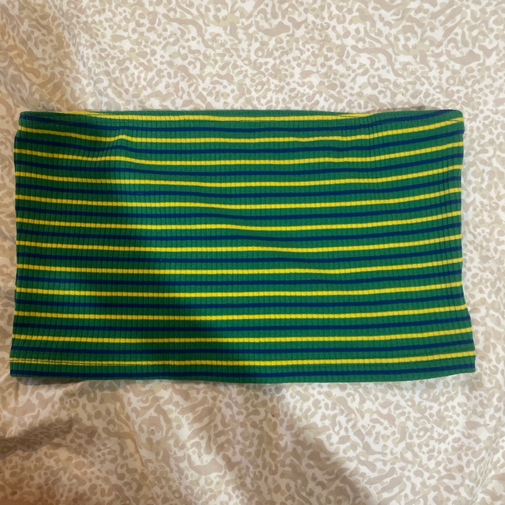 SHEIN Green and Yellow Striped Top